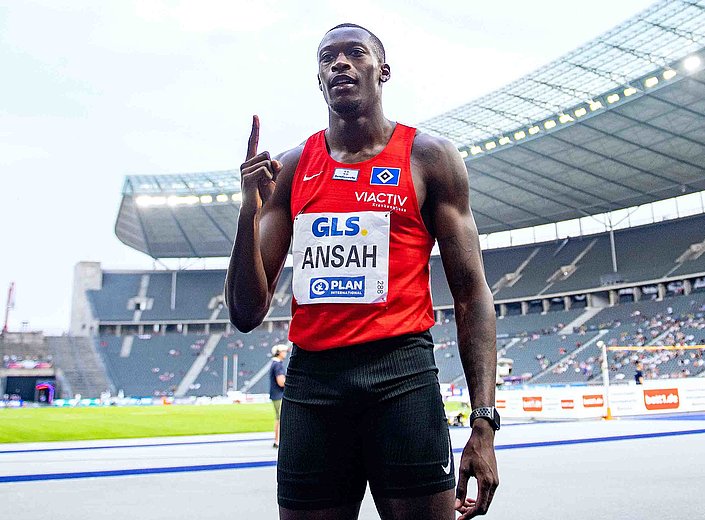 Owen Ansah sprintet auch über 200 Meter zu Gold